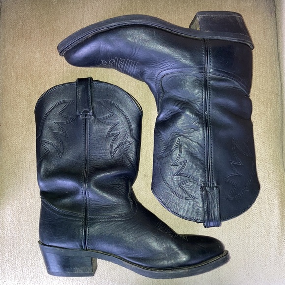 DURANGO Mens Black Oil Resistant Leather Western 11” Boots Size 11EE - Picture 2 of 12